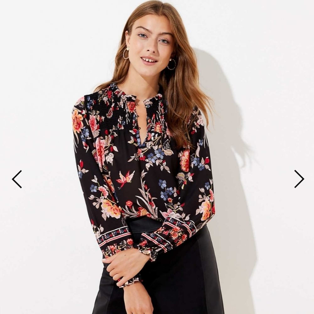 LOFT Multicolor Floral Blouse
